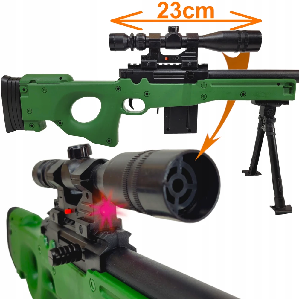 Bez Marki AWP snaiperio šautuvas SU KAMULIAIS, PIRMINĖS PRIEMONĖS REPLIKA ANT KOJŲ + TAIKYMO SRITIS