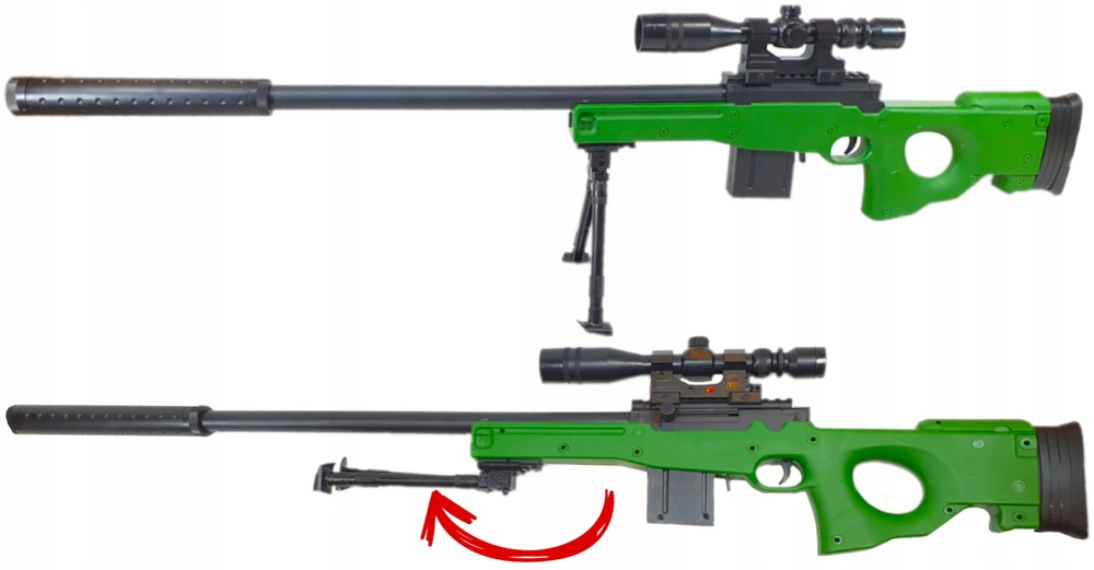 Bez Marki AWP snaiperio šautuvas SU KAMULIAIS, PIRMINĖS PRIEMONĖS REPLIKA ANT KOJŲ + TAIKYMO SRITIS