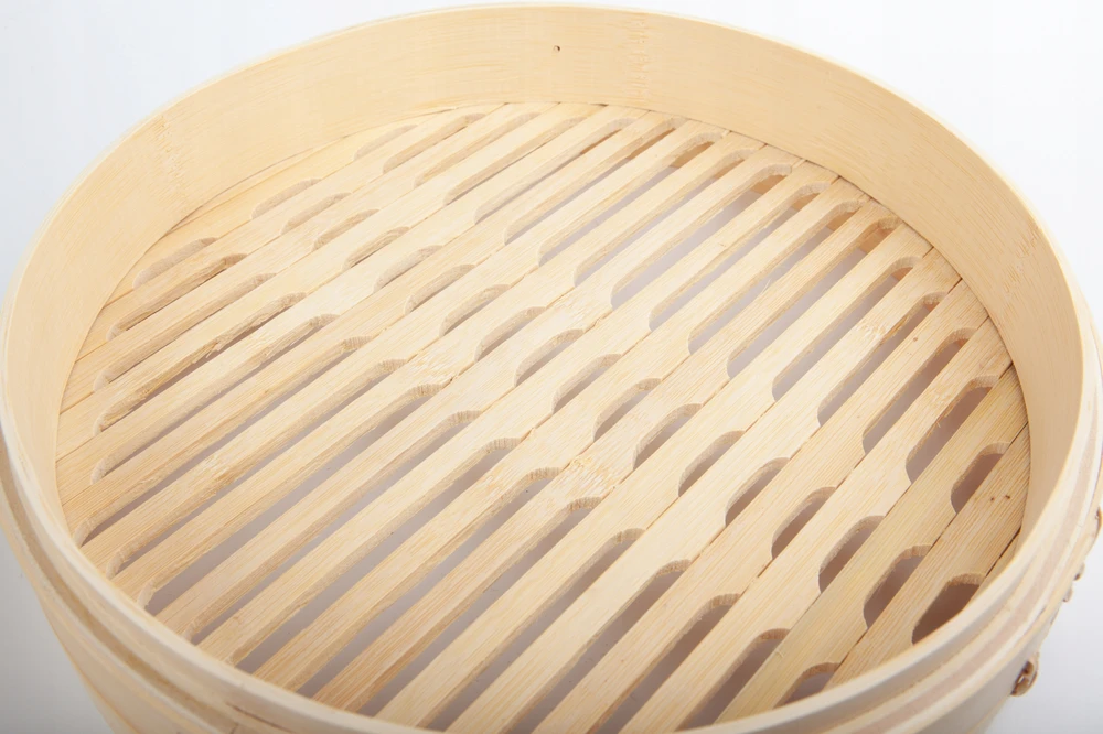 Bez Marki Bambuko garlaivis 24 cm, 1 pakopos dangtelis, garinantis rankdarbių wok