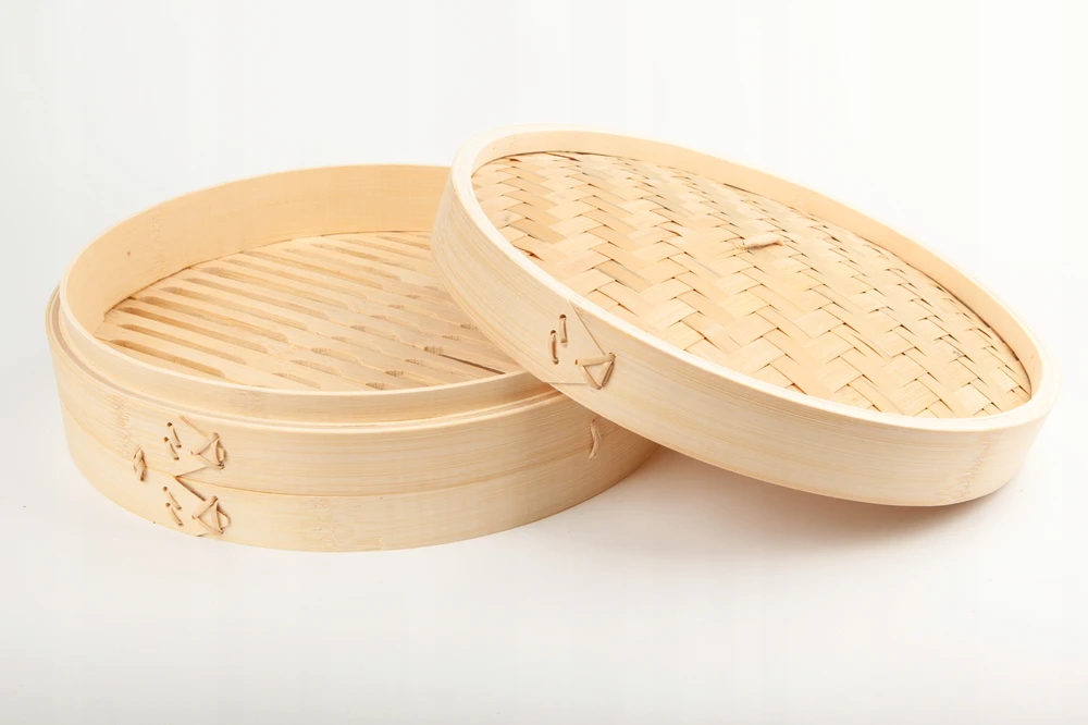 Bez Marki Bambuko garlaivis 24 cm, 1 pakopos dangtelis, garinantis rankdarbių wok