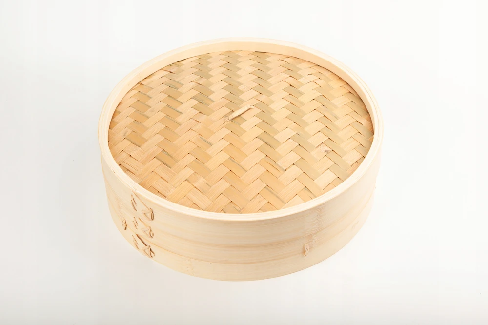 Bez Marki Bambuko garlaivis 24 cm, 1 pakopos dangtelis, garinantis rankdarbių wok