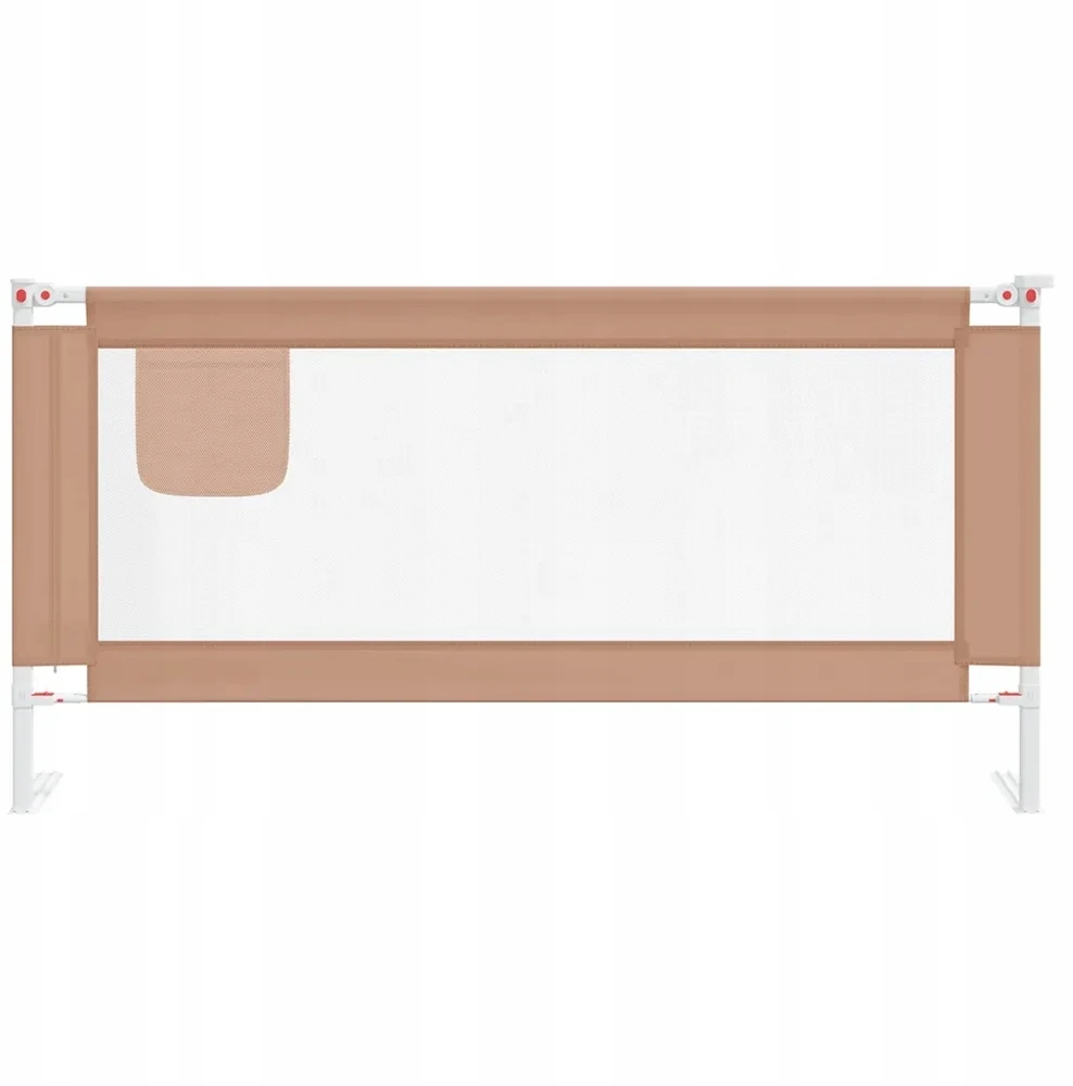 Bez Marki Barierka zabezpieczająca do łóżka regulowana, 180x25 cm, taupe