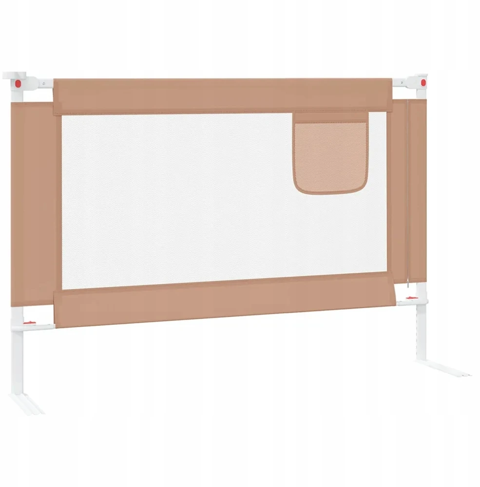 Bez Marki Barierka zabezpieczająca do łóżka 100x25 cm, taupe.