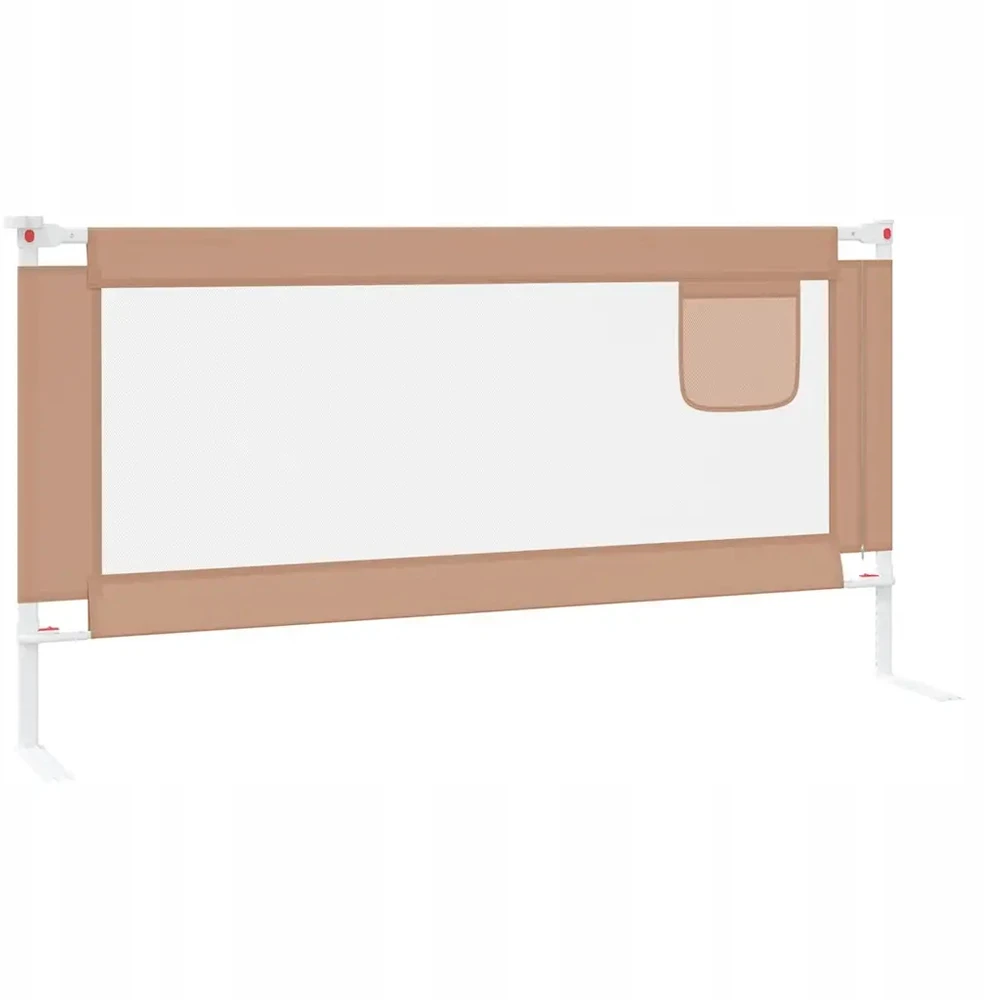Bez Marki Barierka zabezpieczająca do łóżka regulowana, 180x25 cm, taupe