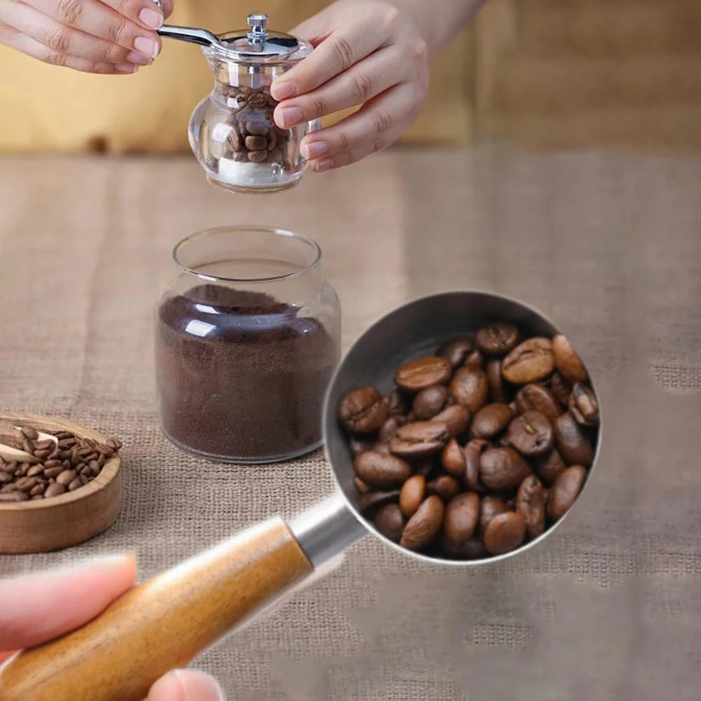 Bez Marki Barista šaukštas Virtuvės indai Medinė rankena Espreso kavos matavimo šaukštas