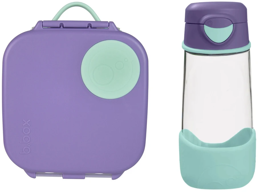 Bez Marki B.BOX Rinkinys Mini Lunchbox sportowa butelka tritanowa 450 ml. Lilac Pop