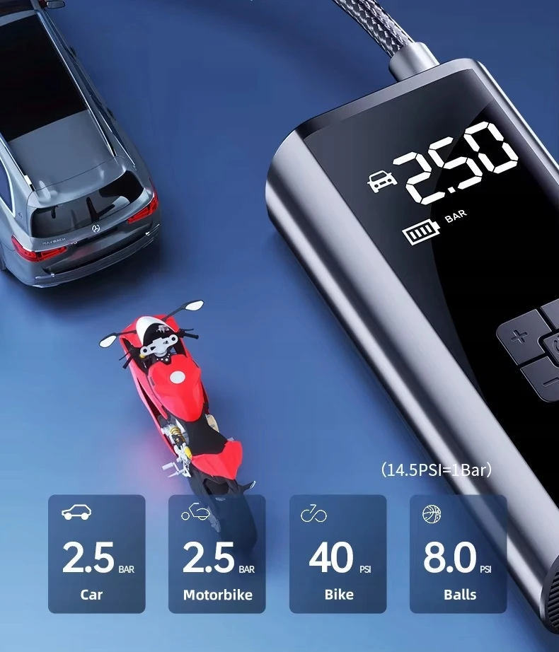 Bez Marki Belaidis kompresorius dviračiams, automobiliams, motociklams, kamuoliams