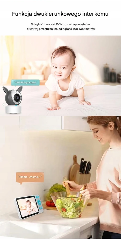 Bez Marki Belaidis sukamasis FHD WIFI elektroninis kūdikio monitorius TUYA LCD ZOOM kamera