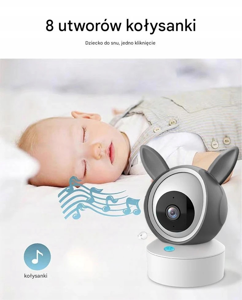 Bez Marki Belaidis sukamasis FHD WIFI elektroninis kūdikio monitorius TUYA LCD ZOOM kamera