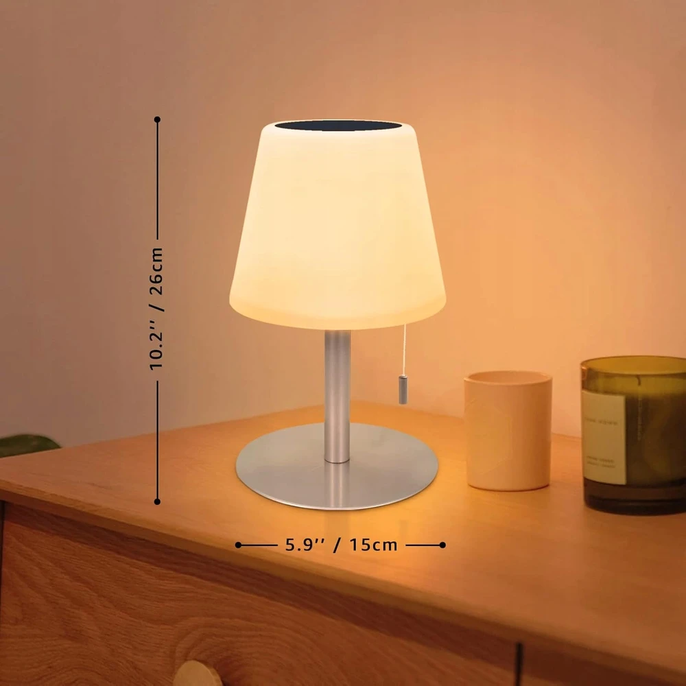 Bez Marki BEZPRZEWODOWA LAMPA SOLARNA STOŁOWA LED RGB ZEWNĘTRZNA WEWNĘTRZNA USB Pultas