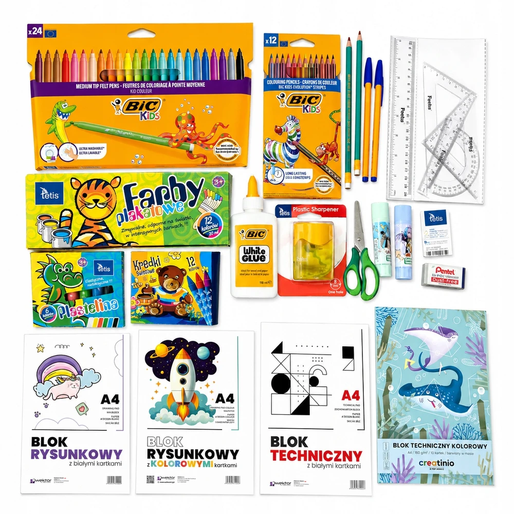 Bez Marki BIC TETIS MOKYKLINĖS RINKINYS DIDELIS MOKYKLINIS RINKINYS 1-3 KLASĖS MOKYKLINĖS REIKMENYS
