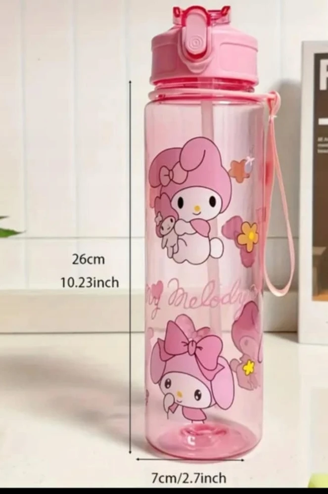 Gertuvė Bez Marki BIDON BUTELKa kotek KUROMI 700ML su naklejkami violetinė