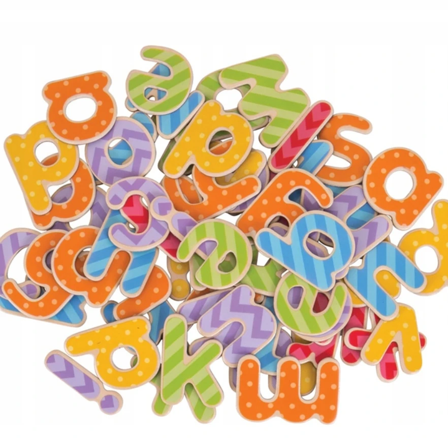 Dėlionė Big Jigs Bez Marki BIGJIGS: drewniane magnesy LITERY małe 63 el BJ265