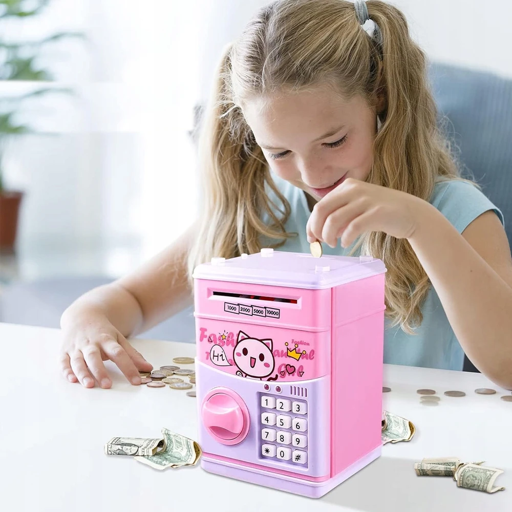 Bez Marki BiL2 elektrinis Piggy Bank seifas, raktu valdomas bankomatas, monetos, banknotai, grynųjų pinigų įnešimo aparatas