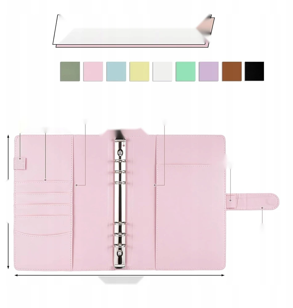 Bez Marki Binder A5 RING ORGANIZER PLANNER ODINIS DANGAS ROŽINIS