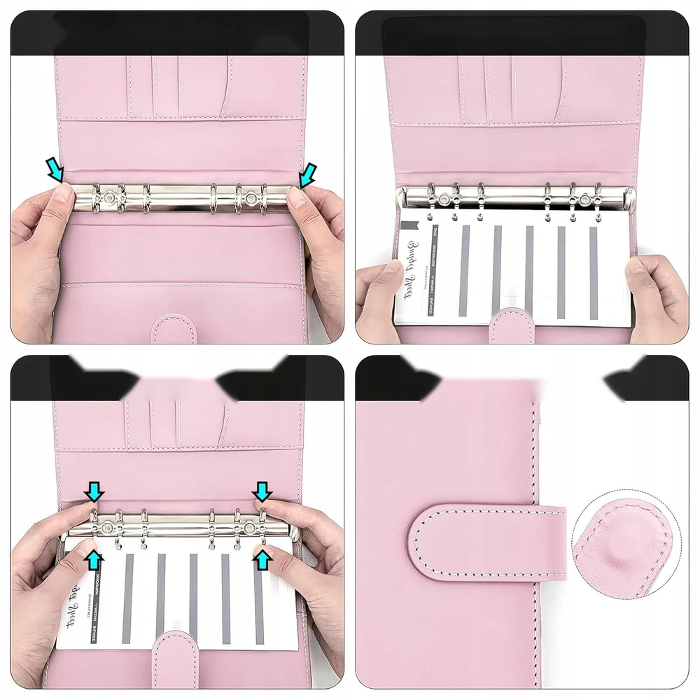 Bez Marki Binder A5 RING ORGANIZER PLANNER ODINIS DANGAS ROŽINIS