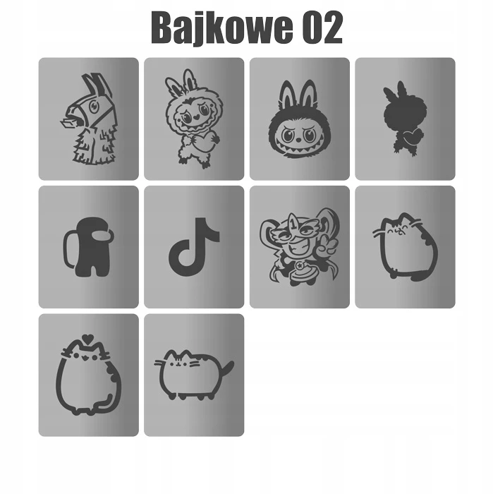 Bez Marki Blizgučių tatuiruočių rinkinys vaikams - pasakų pakuotė iš 10 dizainų Nr. 16