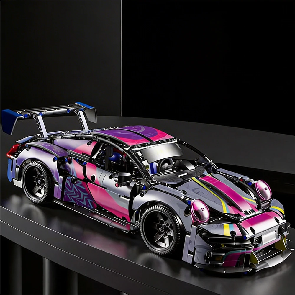 Bez Marki Block Set Cyberpunk Mega Speed ​​​​Champion konstravimo blokų rinkinys