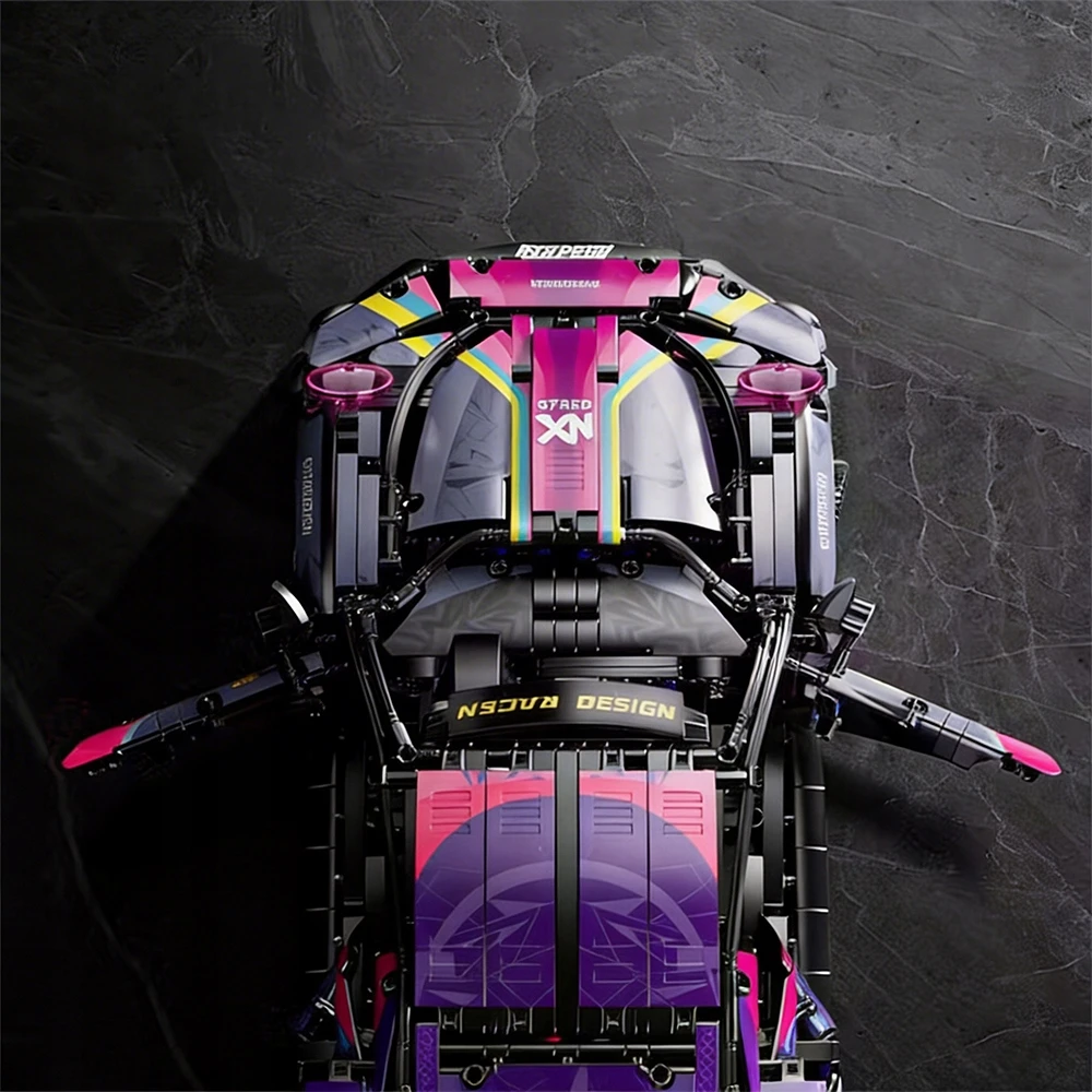 Bez Marki Block Set Cyberpunk Mega Speed ​​​​Champion konstravimo blokų rinkinys