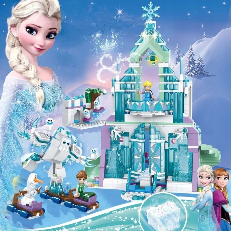 Bez Marki BLOKAI Frozen Elsa Elsa's Ice Palace Olaf 848 blokelių rinkinys Frozen 04