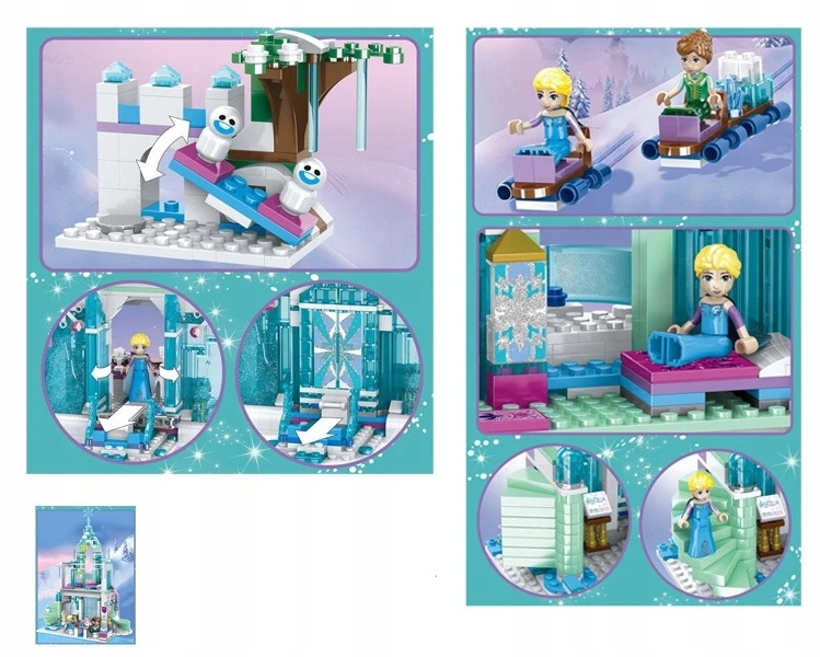 Bez Marki BLOKAI Frozen Elsa Elsa's Ice Palace Olaf 848 blokelių rinkinys Frozen 04
