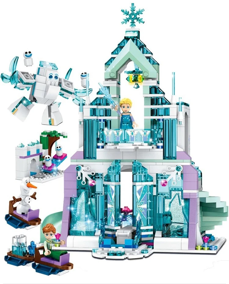 Bez Marki BLOKAI Frozen Elsa Elsa's Ice Palace Olaf 848 blokelių rinkinys Frozen 04