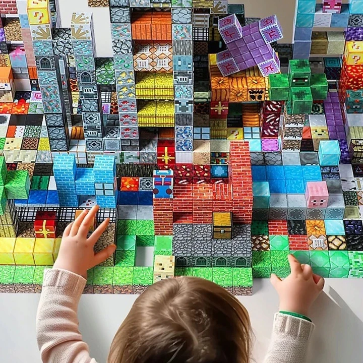 Bez Marki BLOKAI STIPRUS MAGNETAS 300 EL. + 20 FIGURŲ + LAIKYMO DĖŽĖ