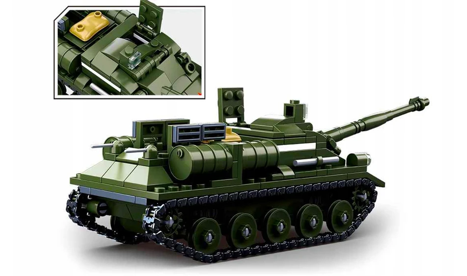 Bez Marki Blokai SU-85 TANK Tank Destroyer + Armija 2 FIGURES + variklis + PRIEDAI