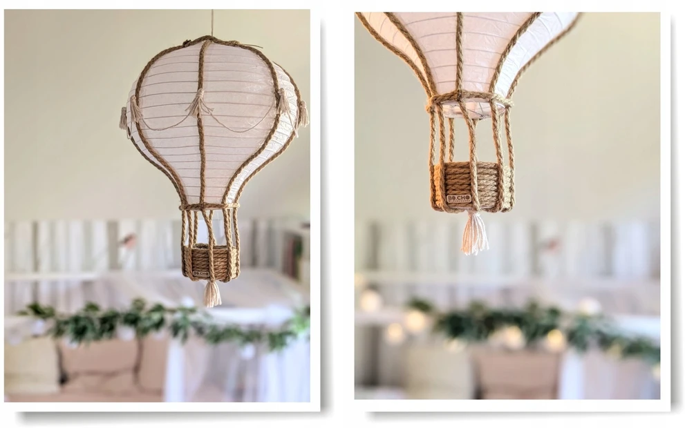 Bez Marki BOHO cudowna ręcznie wykonana lampa balon juta pokój dziecka prezent