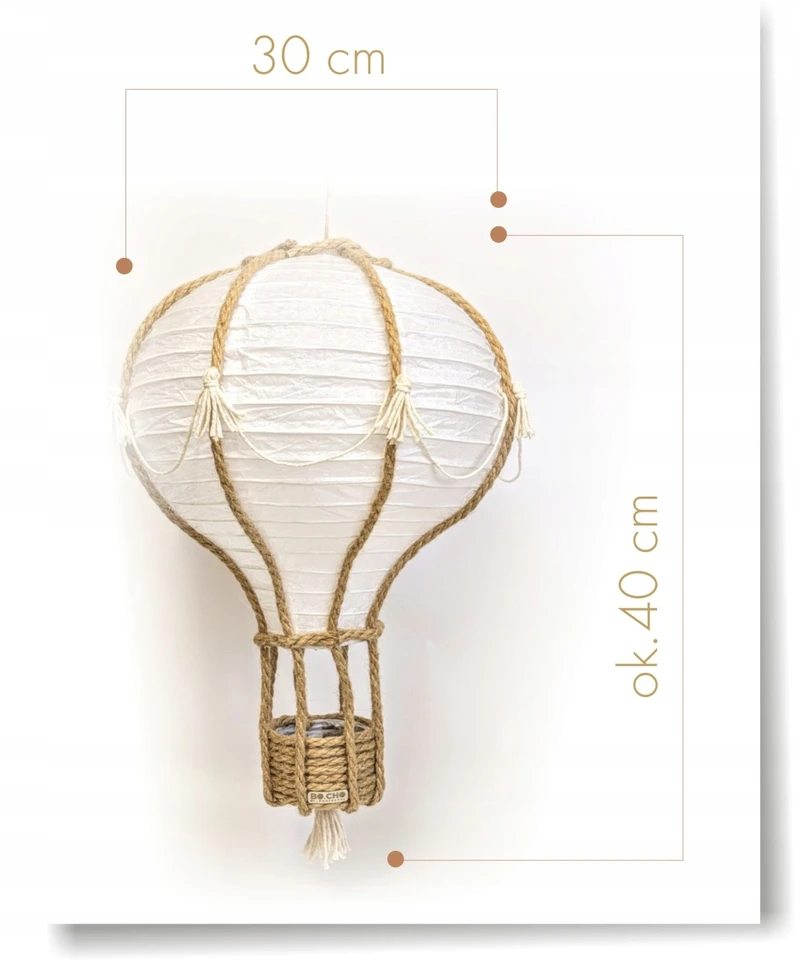 Bez Marki BOHO cudowna ręcznie wykonana lampa balon juta pokój dziecka prezent