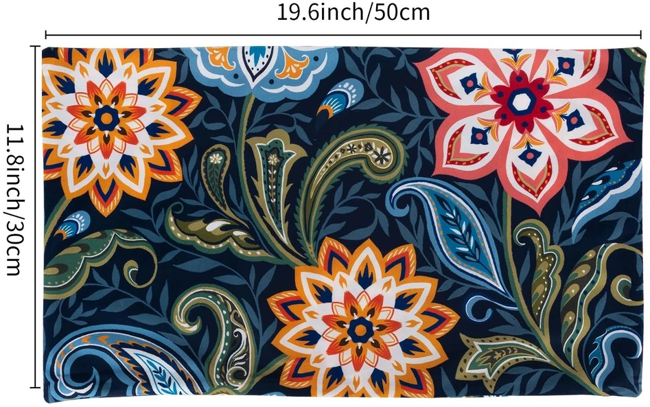 Bez Marki Boho raštu dekoratyvinių pagalvėlių užvalkalai su gėlėmis, 4 vnt., 30 x 50 cm
