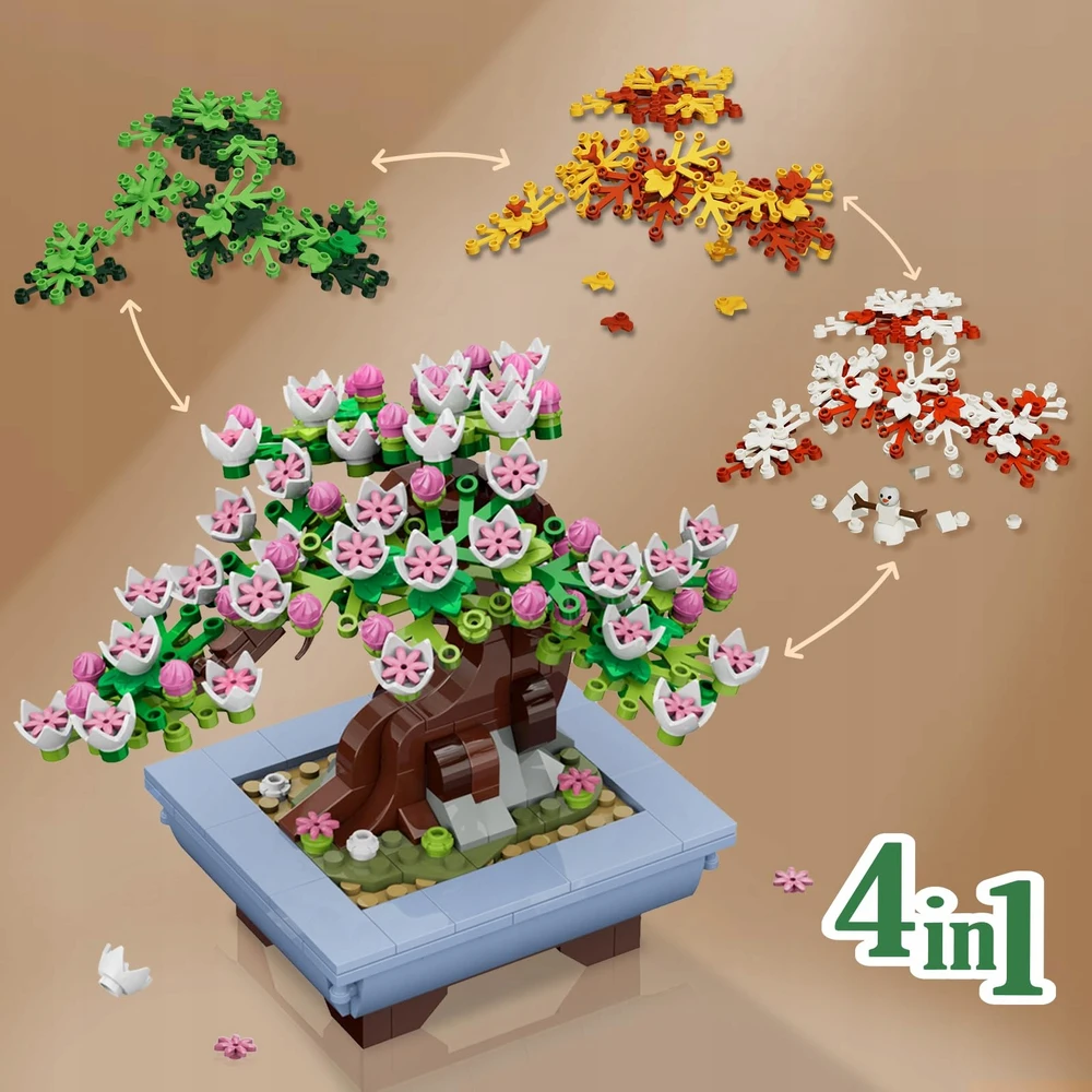 Bez Marki BONSAI Blocks Cherry blossom TREE BOTANINIS RINKINYS 6+