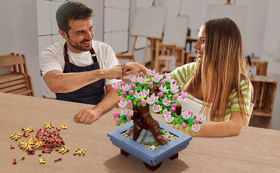 Bez Marki BONSAI Blocks Cherry blossom TREE BOTANINIS RINKINYS 6+