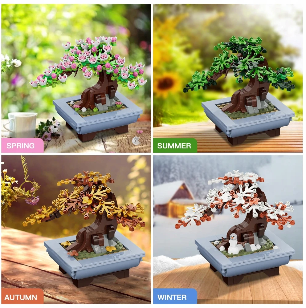 Bez Marki BONSAI Blocks Cherry blossom TREE BOTANINIS RINKINYS 6+