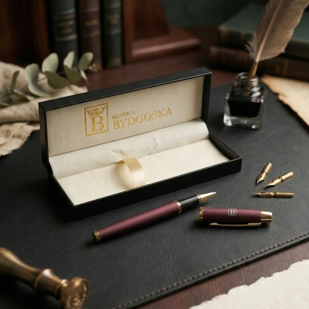 Bez Marki Bordo spalvos gelio rašiklis, elegantiška dovana, dekoratyvinis dėklas, juodas užpildas