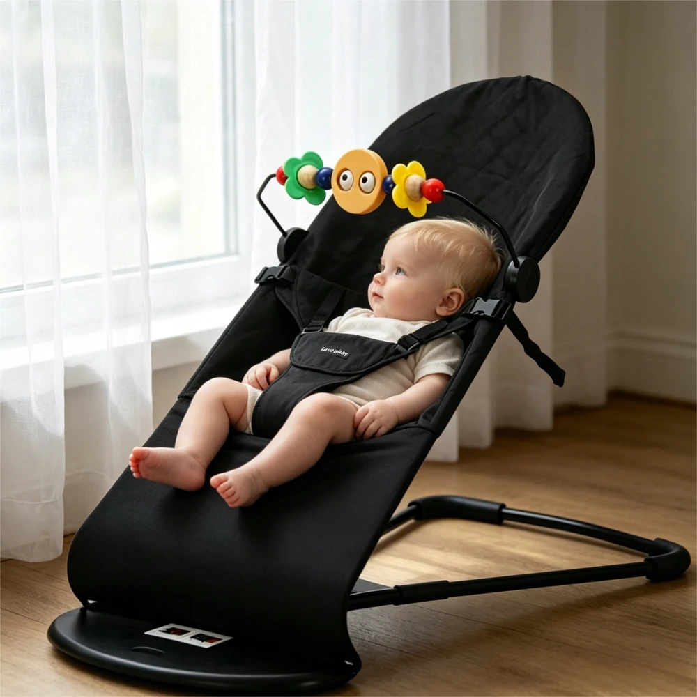 Bez Marki Bouncer Rocker Kūdikiams Cradle Rocker | Juoda