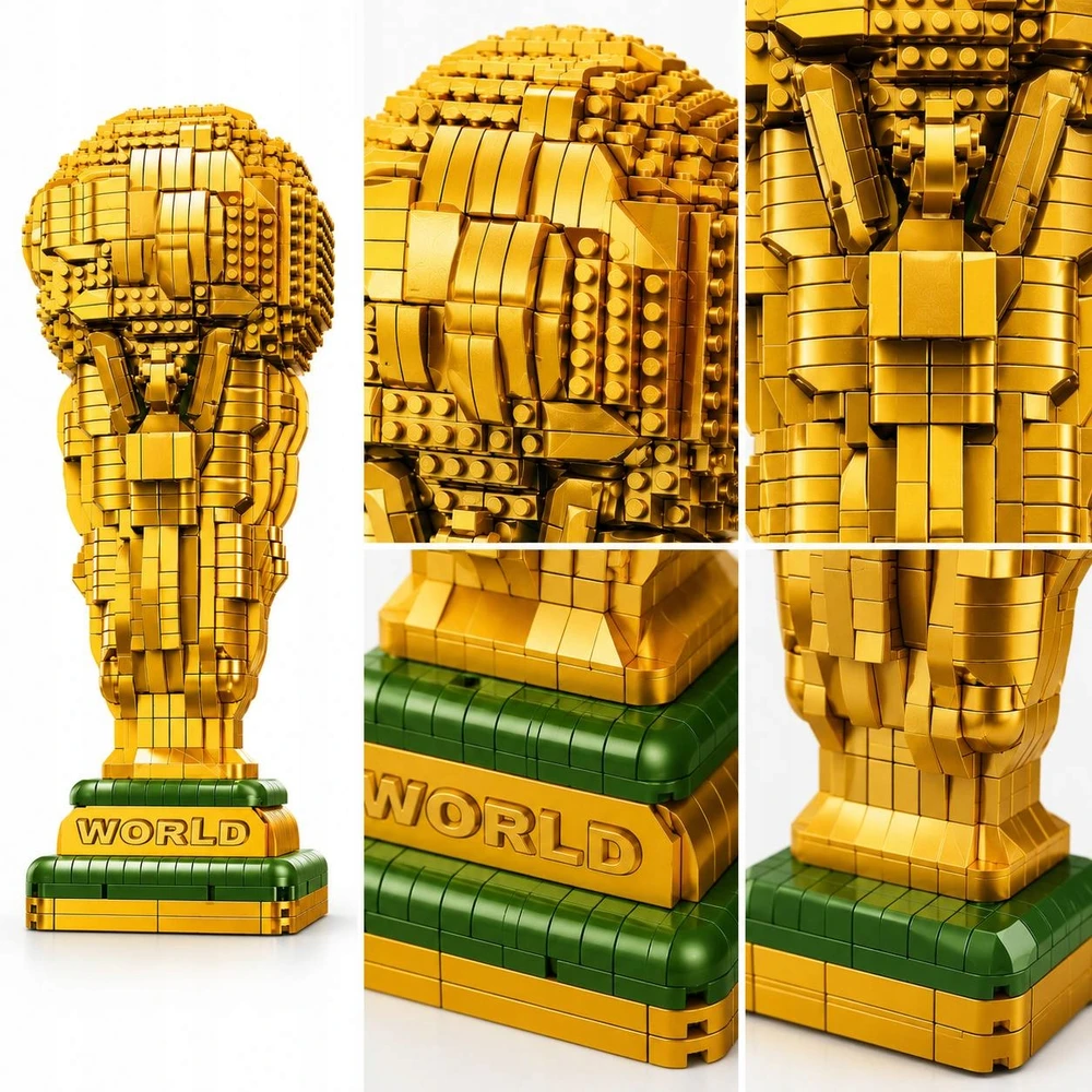 Bez Marki Bricks World Cup Golden Ball Trophy 1642 vnt. 20,5 cm