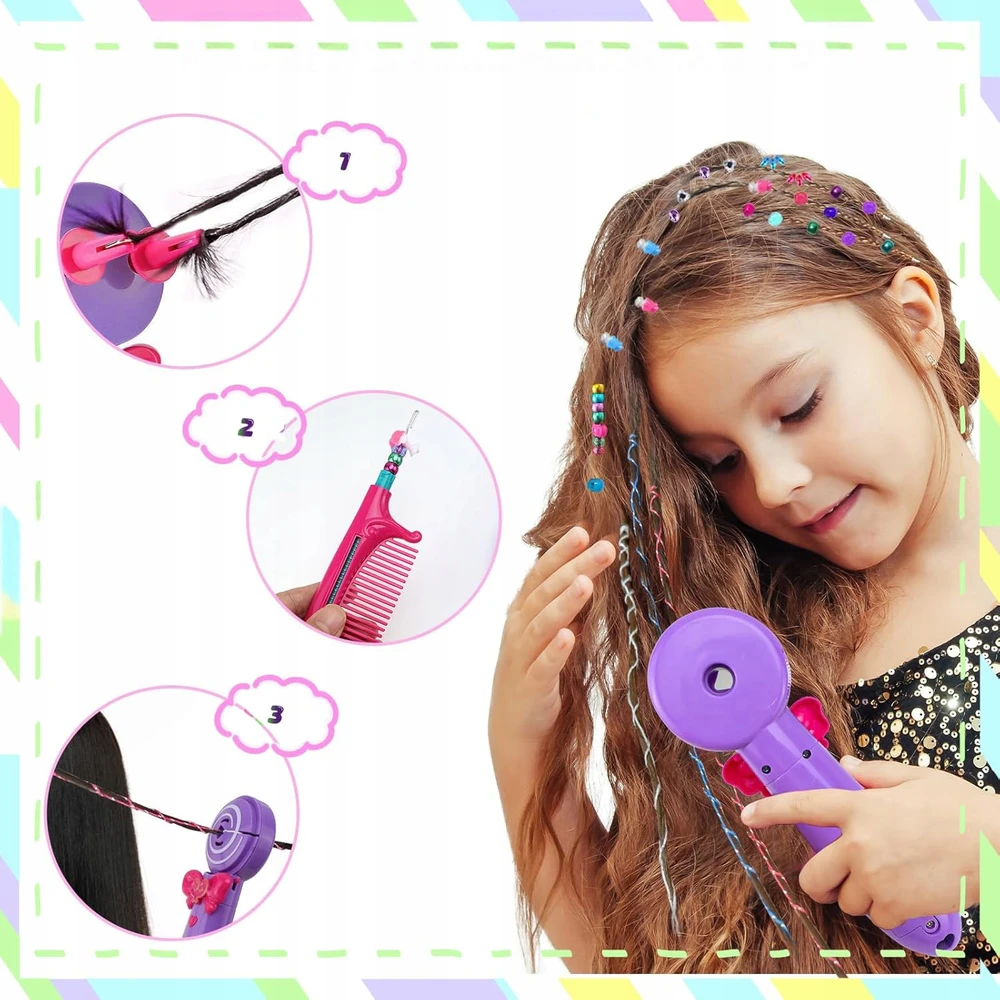 Bez Marki BRIDGE BRAIDING HAIR CLIMER BRIDGING BEADS GUMINIŲ RINKINYS