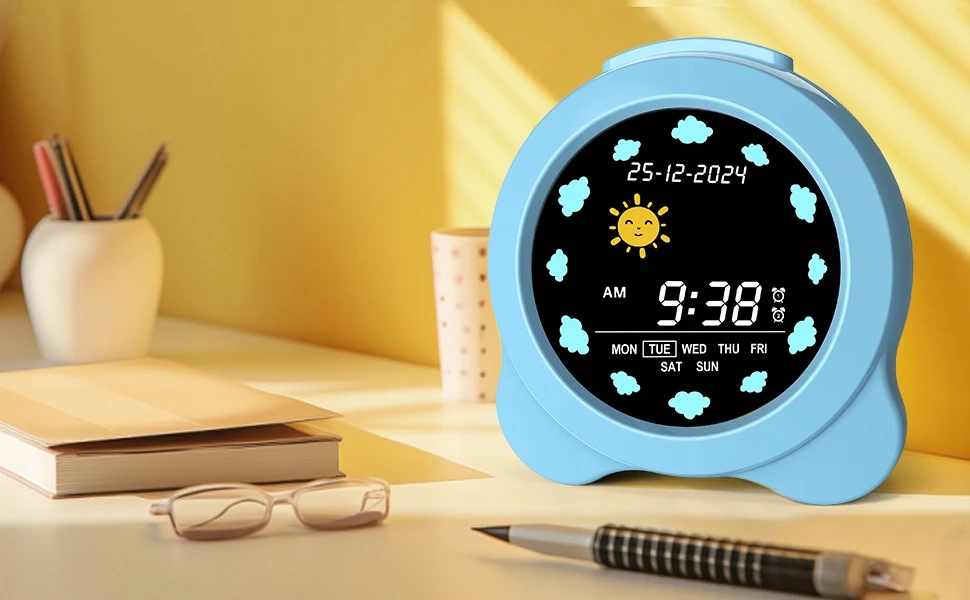 Bez Marki BUDZIK ZEGAR ALARM DRZEMKA Naktinė lempa LED DLA DZIECI RGB TRENER SNU JXN