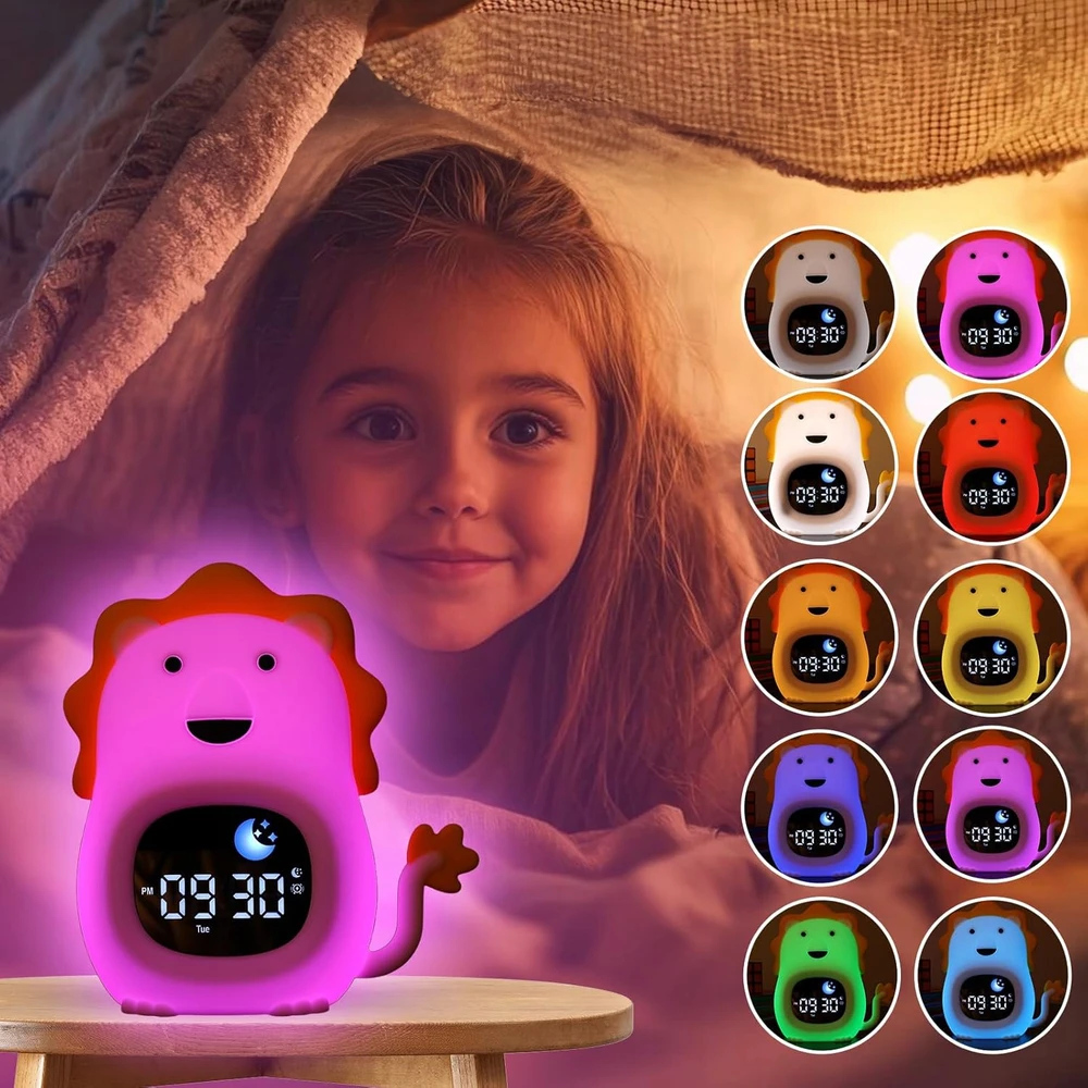 Bez Marki BUDZIK ZEGAR ALARM DRZEMKA Naktinė lempa LED DLA DZIECI RGB TRENER SNU LEW