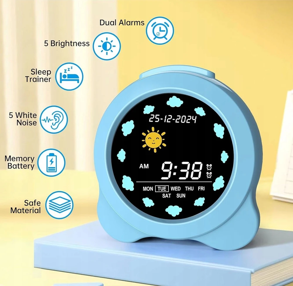 Bez Marki BUDZIK ZEGAR ALARM DRZEMKA Naktinė lempa LED DLA DZIECI RGB TRENER SNU JXN