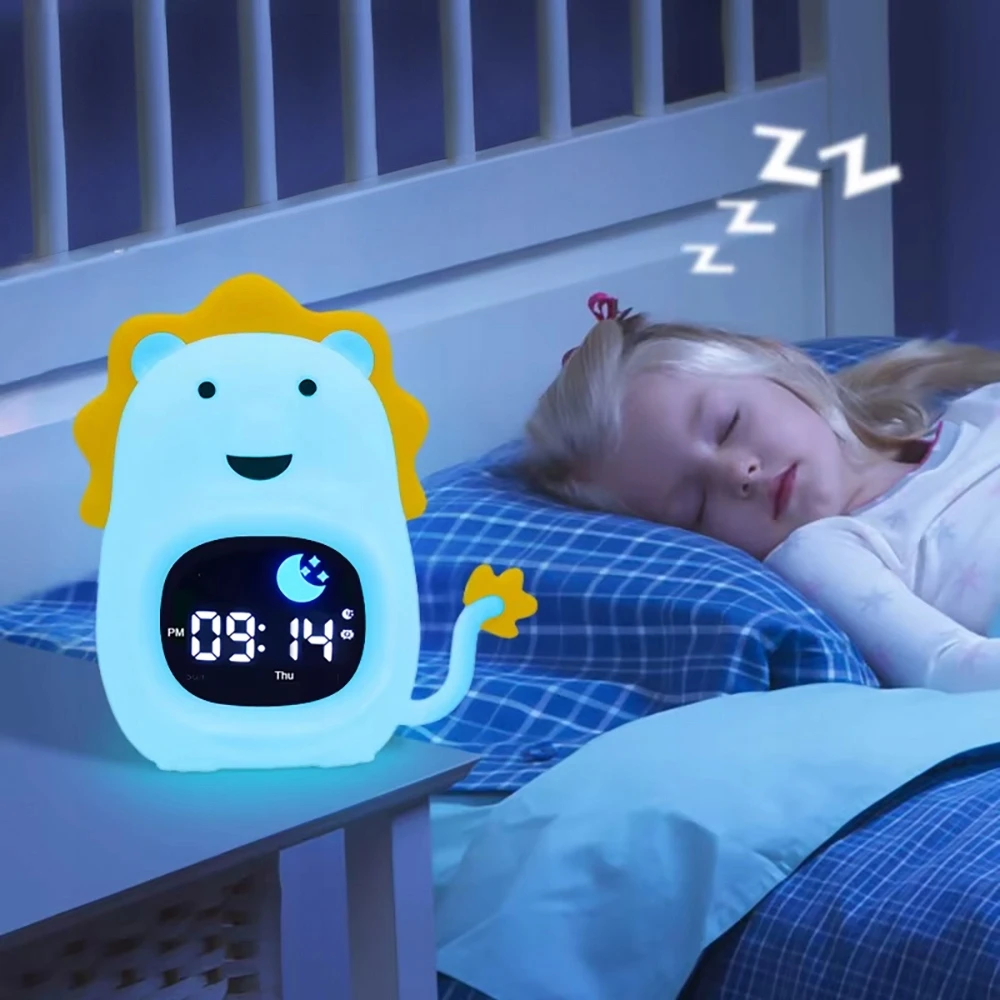 Bez Marki BUDZIK ZEGAR ALARM DRZEMKA Naktinė lempa LED DLA DZIECI RGB TRENER SNU LEW