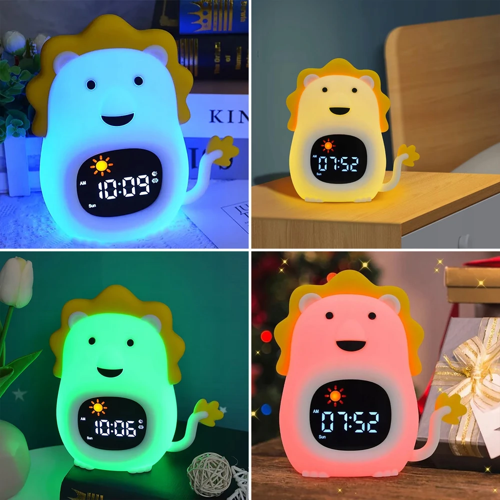 Bez Marki BUDZIK ZEGAR ALARM DRZEMKA Naktinė lempa LED DLA DZIECI RGB TRENER SNU LEW