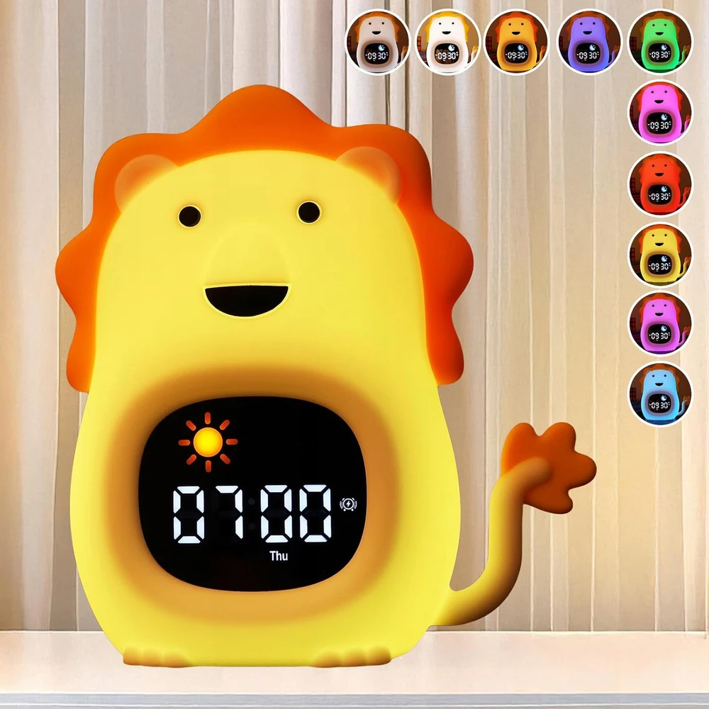 Bez Marki BUDZIK ZEGAR ALARM DRZEMKA Naktinė lempa LED DLA DZIECI RGB TRENER SNU LEW