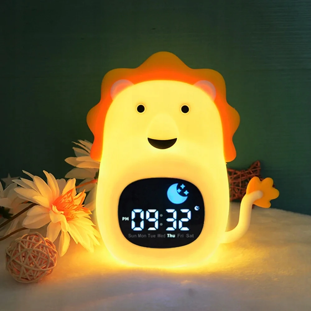 Bez Marki BUDZIK ZEGAR ALARM DRZEMKA Naktinė lempa LED DLA DZIECI RGB TRENER SNU LEW