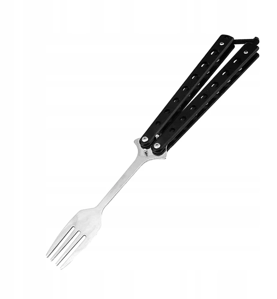 Bez Marki Butterfly Fork lauko indai, nešiojama metalinė drugelio juoda rankena