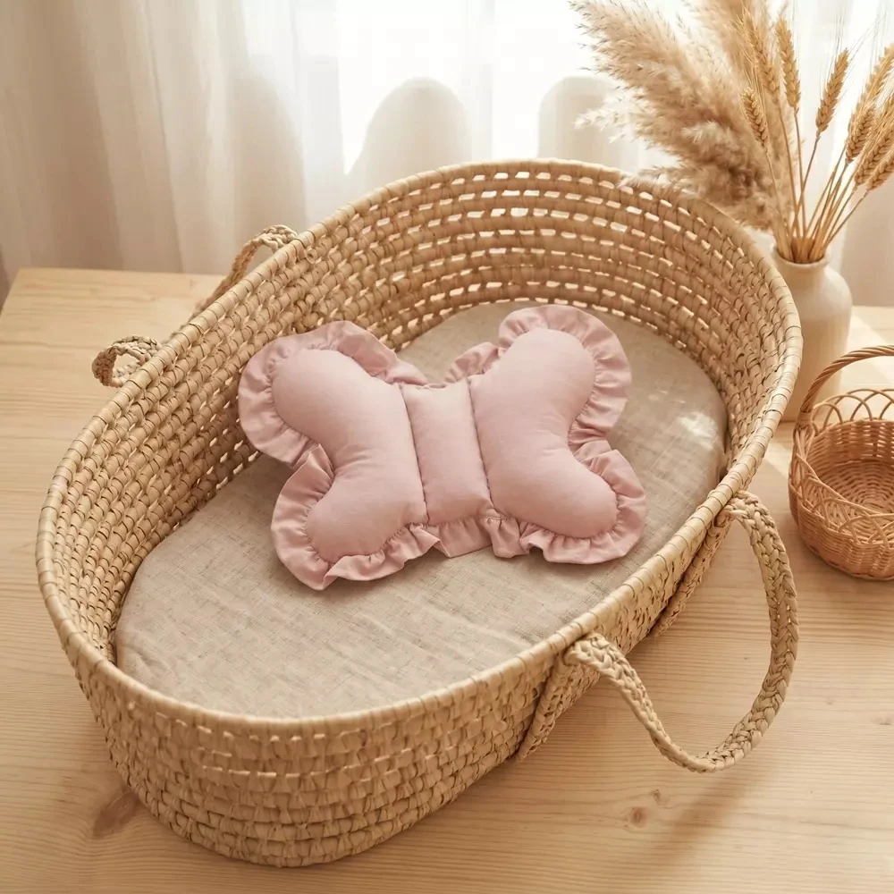Bez Marki BUTTERFLY PILLOW Anti-shock Travel, skirta vežimėliui COTTON Ruffle Rožinė
