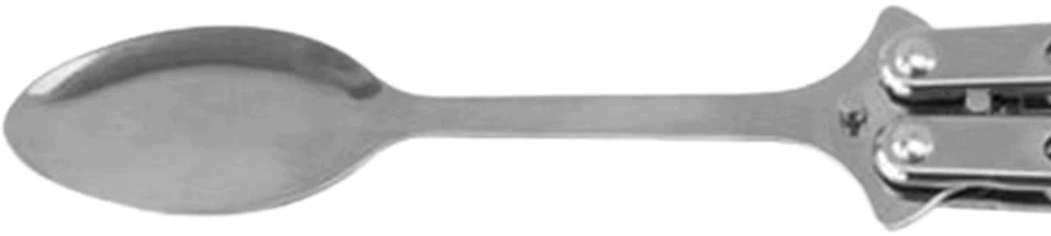 Bez Marki Butterfly Spoon sulankstomas stovyklavimo indas nerūdijančio plieno Argent rankena