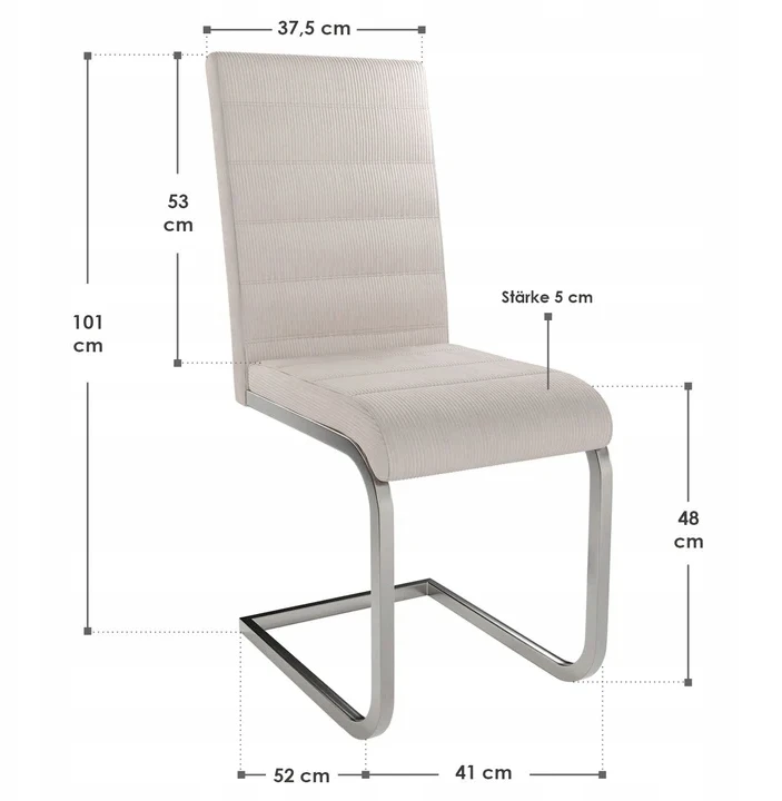 Juskys Bez Marki Cantilever kėdės Vegas 2 vnt. 41x52x101 cm smėlio spalvos