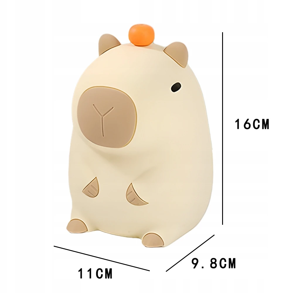 Bez Marki Capybara Capybara LED nakties lemputė silikoninė USB RGB jutiklinė dovana